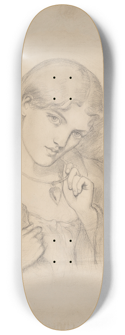 Dante Gabriel Rossetti - Study for Joli Coeur 8.25 inch art skate deck