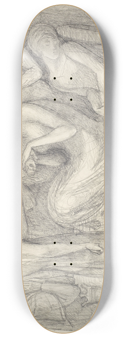 Dante Gabriel Rossetti - The Death of Lady Macbeth  Compositional Study 8.25 inch art skate deck
