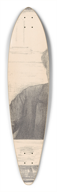 Simon Moulijn - Zelfportret met lithosteen 39.3 inch art pintail longboard deck