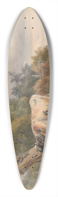 Simon van den Berg - Landschap met vee bij een boom 39.3 inch art pintail longboard deck