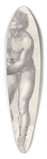 Sir Edward Coley Burne-Jones - Male Nude  Study for St Christopher 39.3 inch art pintail longboard deck
