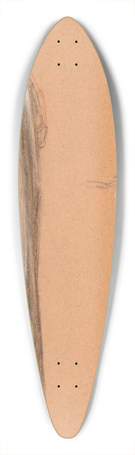 Sir Edward Coley Burne-Jones - Study of a draped female figure, with a subsidiary study of the same, for The Sleep of Arthur in Avalon 39.3 inch art pintail longboard deck
