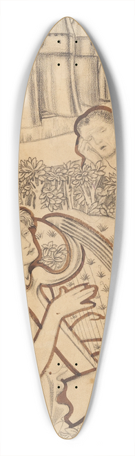 Sir Edward Coley Burne-Jones - The Madness of Sir Tristram 39.3 inch art pintail longboard deck
