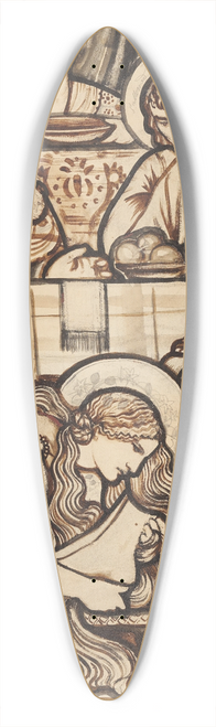 Sir Edward Coley Burne-Jones - The Magdalen anointing Christs Feet 39.3 inch art pintail longboard deck