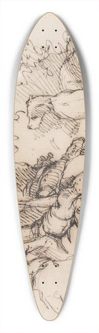Sir Edwin Henry Landseer - Sportsman and Two Dogs 39.3 inch art pintail longboard deck