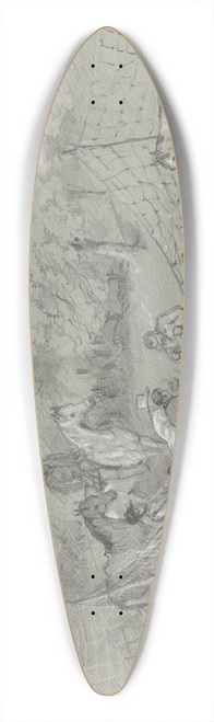 Sir George Hayter - Netting Deer in Richmond Park 39.3 inch art pintail longboard deck