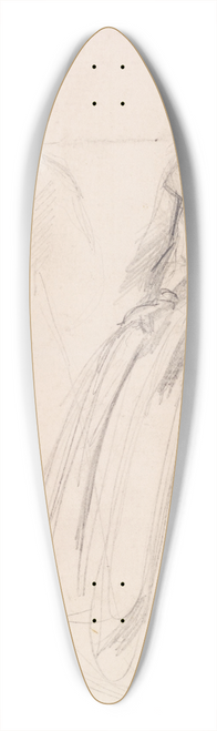Sir John Everett Millais - Female  Sketches of a Girl holding her Skirt 39.3 inch art pintail longboard deck