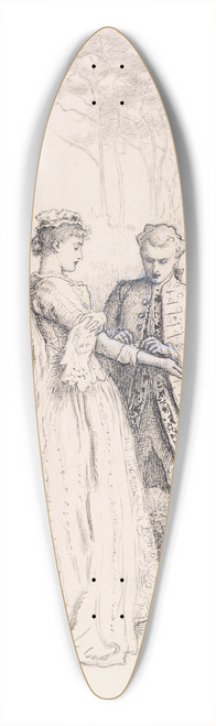 Sir John Everett Millais - Thackerays Barry Lyndon  Barry Lyndons First Love 39.3 inch art pintail longboard deck