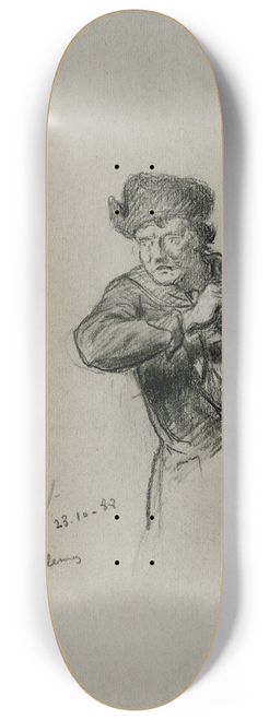 David Bles - Velleman, a character from Jacob van Lenneps Ferdinand Huyck 8.25 inch art skate deck
