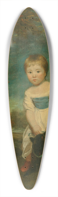 Sir Joshua Reynolds - Portrait of Master William Cavendish, standing astride a black dog, in a landscape 39.3 inch art pintail longboard deck