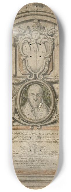 After Alessandro Algardi - Design for Memorial to Pope Gregory XV 8.25 inch art skate deck
