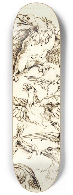 David Humbert de Superville - Diverse roofvogels: adelaars en gieren 8.25 inch art skate deck