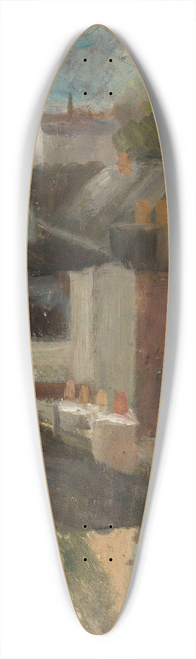 Tadeusz Makowski - View through the window of a workroom 39.3 inch art pintail longboard deck