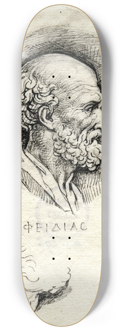 David Humbert de Superville - Head of Phidias, in profile to the right 8.25 inch art skate deck