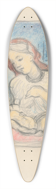 tefan Polkorb - Mother with Child 39.3 inch art pintail longboard deck