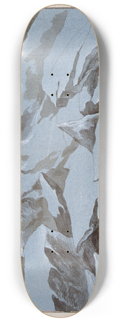 David Humbert de Superville - Ice floes on the river Meuse during the winter of 1809 8.25 inch art skate deck