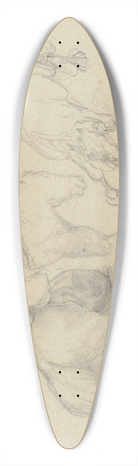 Teutwart Schmitson - Reiter mit gefallenem Pferd 39.3 inch art pintail longboard deck
