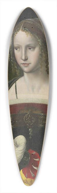 The Master of the Parrot - Saint Mary Magdalene Before A Curtain Supported By Angels In An Architectural Niche 39.3 inch art pintail longboard deck