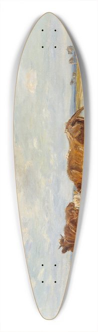 Theodor Philipsen - Cows On The Beach, Sketch 39.3 inch art pintail longboard deck