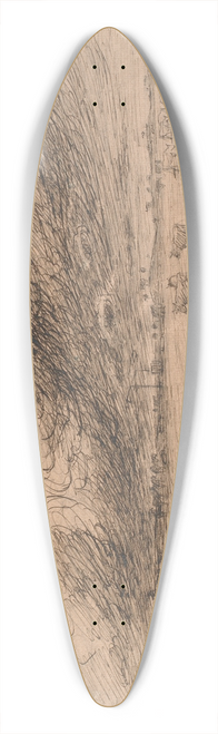 Theodor Philipsen - En flok tyregale ker p Saltholm 39.3 inch art pintail longboard deck