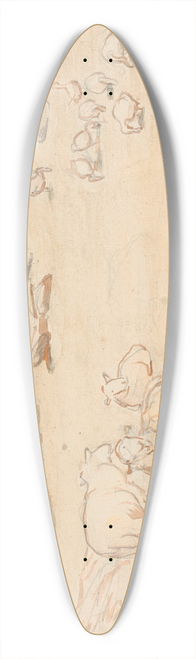 Theodor Philipsen - Fr og gs p Saltholm udkast til dekoration af punchebolle 39.3 inch art pintail longboard deck