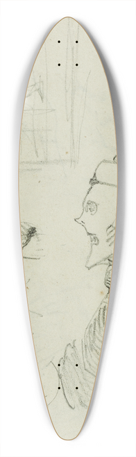 Thodore Gricault - Studies of lion, compositional group figure study, two caricature head studies 39.3 inch art pintail longboard deck