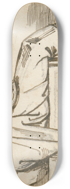 David Humbert de Superville - Resting man, lying on his back, a hat over his groin 8.25 inch art skate deck