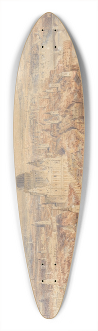 Thomas Allom - View of London from the steeple of St Brides Church, Fleet Street, looking east towards St Pauls Cathedral 39.3 inch art pintail longboard deck