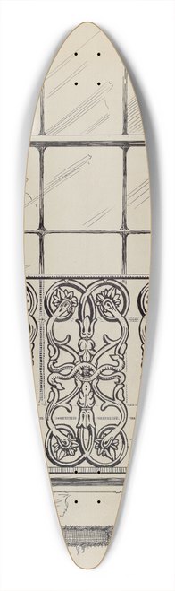 Thomas Byrne - Cast Iron Window Grill 39.3 inch art pintail longboard deck