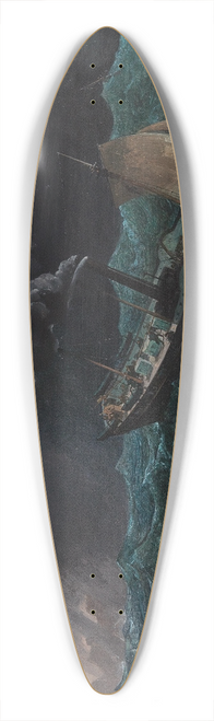 Thomas Ender - The Imperial and Royal Steamboat Mariannain a Storm in the Black Sea 39.3 inch art pintail longboard deck