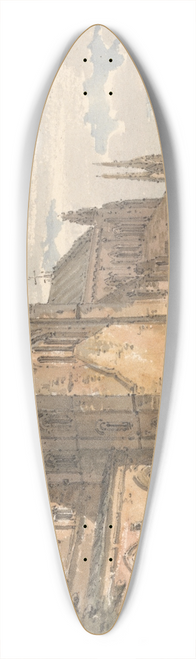 Thomas Girtin - Carlisle Cathedral, Cumberland, from the South-west 39.3 inch art pintail longboard deck