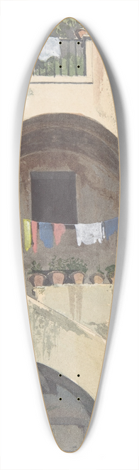 Thomas Hartley Cromek - A House at Sorrento 39.3 inch art pintail longboard deck