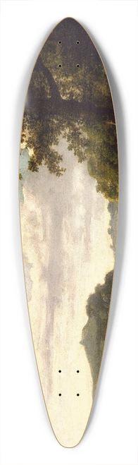 Thomas Jones - Landscape with View on the River Wye. 39.3 inch art pintail longboard deck
