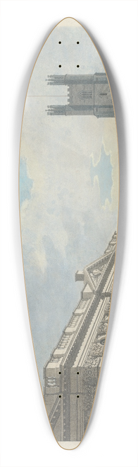 Thomas Malton the Younger - The South Front of the Senate House, and West End of St Marys Church in the University of Cambridge 39.3 inch art pintail longboard deck