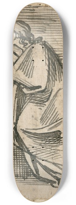 David Humbert de Superville - Zittende vrouw in lange mantel, de elleboog op verhoging 8.25 inch art skate deck