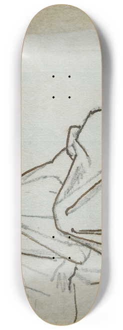 David Humbert de Superville - Zittende vrouw in lange mantel, over de schouder kijkend 8.25 inch art skate deck