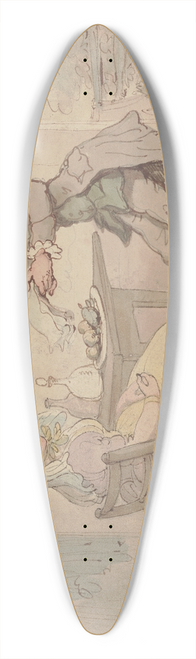 Thomas Rowlandson - Unwelcome bills 39.3 inch art pintail longboard deck