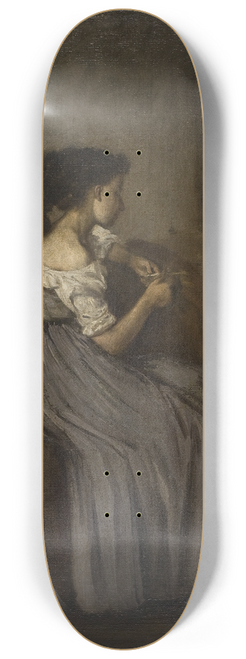 David Jacobsen - Study of a Seated Girl 8.25 inch art skate deck