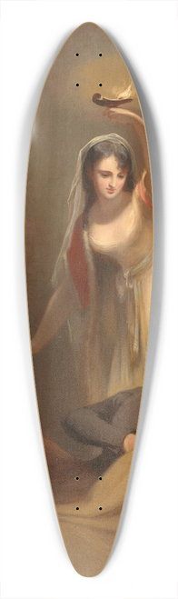 Thomas Sully - Cecelia Howard and Katherine Plowden arousing the prisoner Edward Griffith from his slumber 39.3 inch art pintail longboard deck