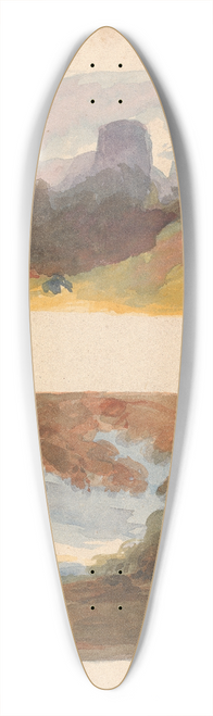 Thomas Sully - Landscape with Castle  Modern Manner (no. 13); Landscape with Figures in Foreground 39.3 inch art pintail longboard deck