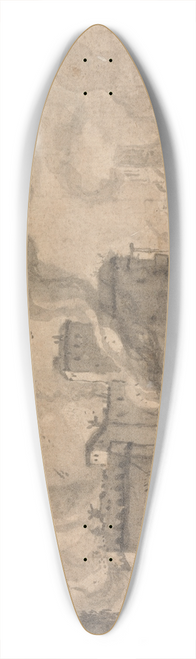 Thomas Wijck - Newgate Prison, the Fire of London 39.3 inch art pintail longboard deck
