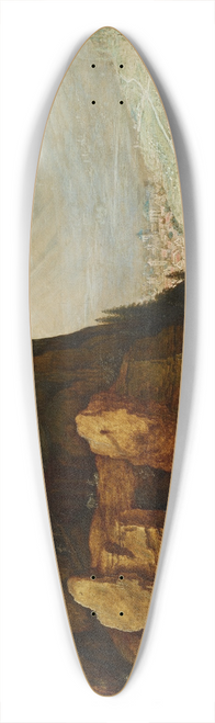 Tobias Verhaecht - Alpine Landscape with Castle 39.3 inch art pintail longboard deck