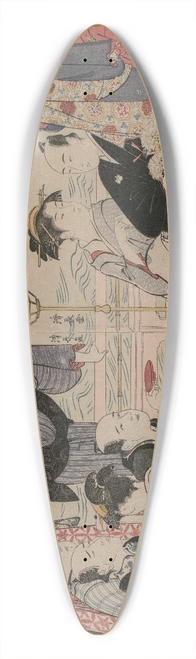 Torii Kiyonaga - Entertainment on a Balcony by the Water at Nakasu, from the series, A Collection of Beautiful Modern Women of the Pleasure Quarters 39.3 inch art pintail longboard deck
