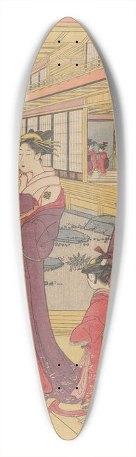 Toyokuni Utagawa - Courtesans and Attendants 39.3 inch art pintail longboard deck