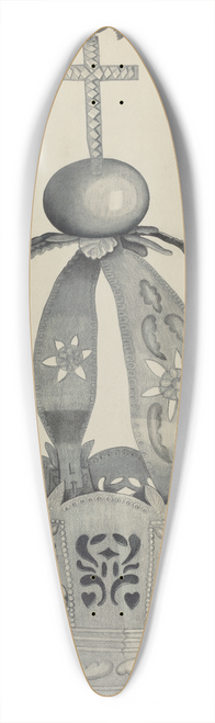Tulita Westfall - Silver Crown (Crown of the Holy Ghost) 39.3 inch art pintail longboard deck
