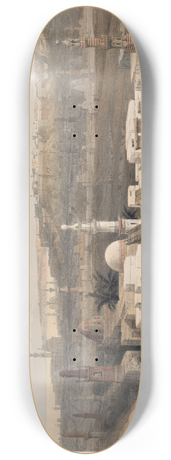 David Roberts - Cairo, from the gate of Citzenib, looking towards the desert of Suez. 8.25 inch art skate deck