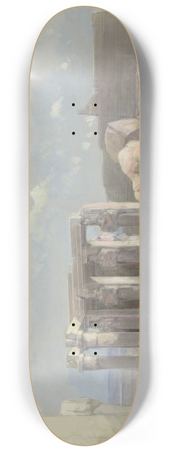 David Roberts - Fragments of a Colossal statue at the Memnonium, Thebes 8.25 inch art skate deck