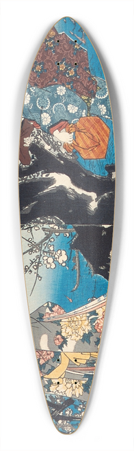 Utagawa Kunisada (Toyokuni III) - Enjoying Plum Blossoms in the Evening 39.3 inch art pintail longboard deck