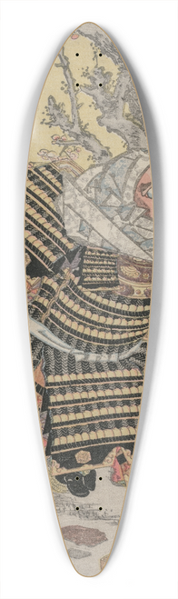 Utagawa Kunisada (Toyokuni III) - Musashibo Benkei Kneeling by a Plum Tree 39.3 inch art pintail longboard deck Utagawa Kunisada (Toyokuni III) - Musashibo Benkei Kneeling by a Plum Tree 39.3 inch art pintail longboard deck