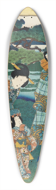 Utagawa Kunisada (Toyokuni III) - Viewing Plum Blossoms 39.3 inch art pintail longboard deck